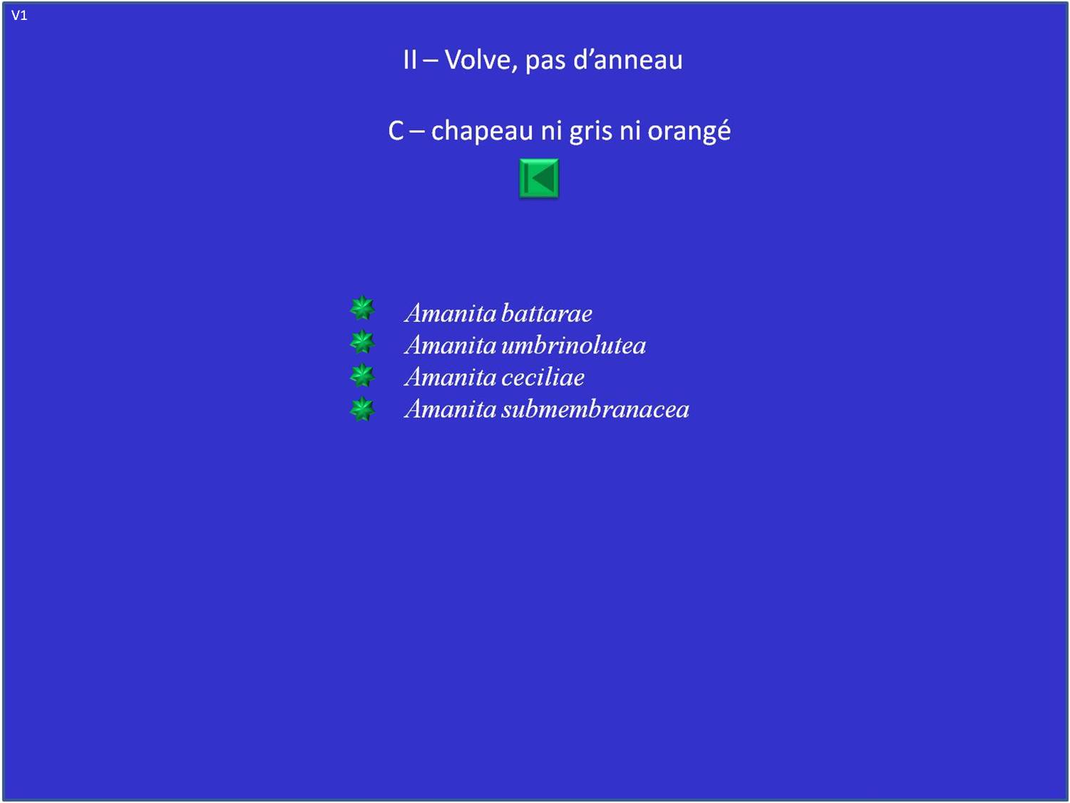 Amanites - Liste II-C: