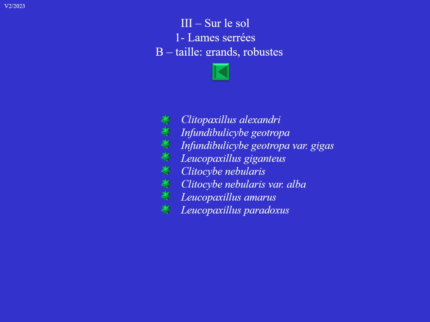 Grands clitocybes Liste III-1-B: